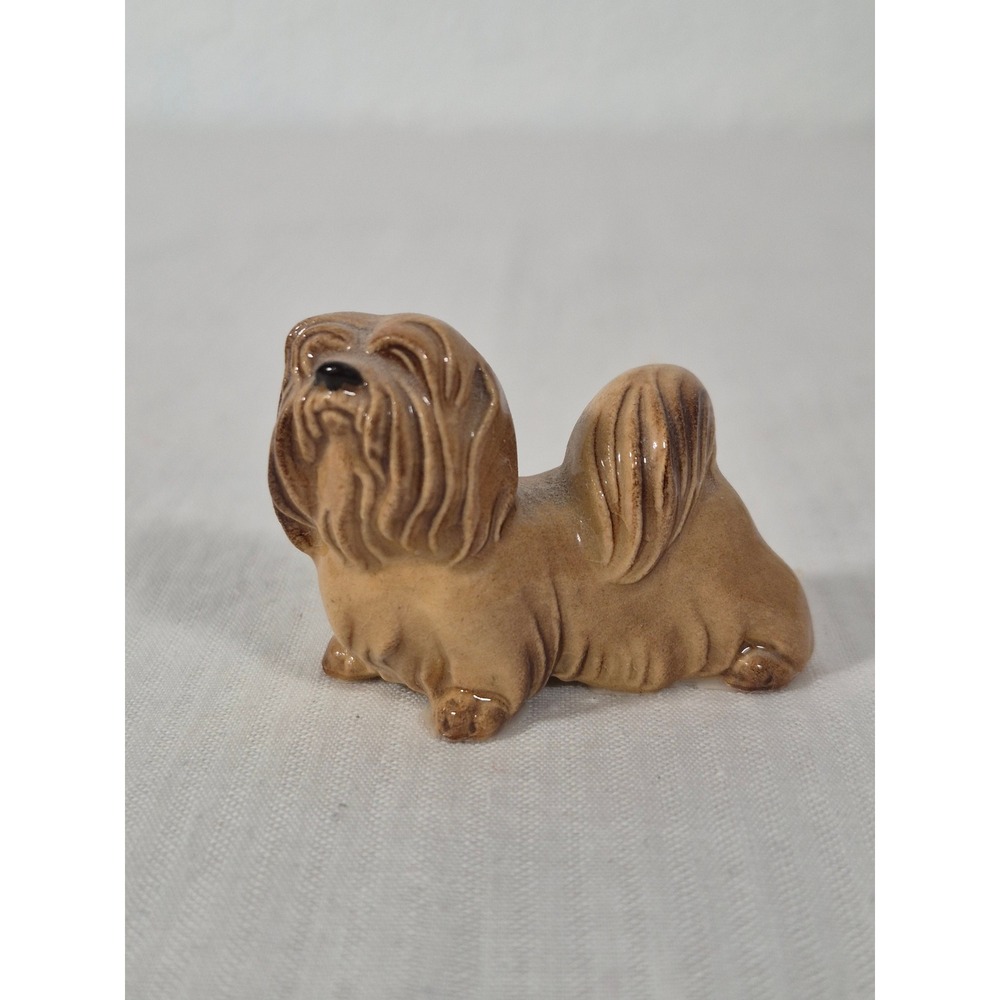Vtg Hagen Renaker Ceramic Tan Brown Lhasa Apso Dog Miniature Figurine